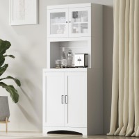 Cozy Castle White Kitchen Pantry 70 Tall Kitchen Pantry Cabinet With Doors And Adjustable Shelves Microwave Storage Cabinet For Home Office