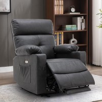 Consofa Power Recliner Chair- Electric Recliner Chairs With Extended Footrest - Faux Leather Recliner Chair With Cup Holder, Usb Charging, Reclining Chairs For Living Room