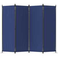 Morngardo Room Divider Folding Privacy Screens 4 Panel Partitions 88 Dividers Portable Separating For Home Office Bedroom Dorm Decor (Blue)