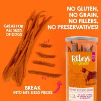 Riley'S Slims Dried Sweet Potato Dog Treats - Dehydrated Sweet Potato Chews For Dogs - Single Ingredient Usa Sourced Dog Treats Made In The Usa - 7.5 Oz