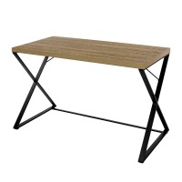 Console Sofa Table Computer Desk Home Office Desk Work Station Wood Dining Table Accent Narrow End Table With X Metal Legs For Entryway Hallway Dining Room Living Room Bedroom, Natural