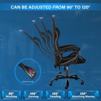 Yssoa Backrest And Seat Height Adjustable Swivel Recliner Racing Office Computer Ergonomic Video Game Chair