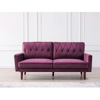 Us Pride Furniture Us Pride Funiture Modern Style Upholstered Tufted 693 Wide 3 Seater Sofas, Eggplant