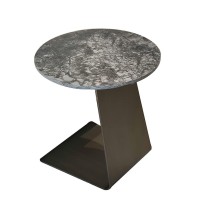 Tyewmiy End Tables Bedside Tables Coffee Tables, Slate Living Room Side Table, Corner Table, Minimalist Balcony Small Round Table, Movable Small Round Coffee Table Coffee Table