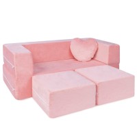 Milliard Kids Couch - Modular Kids Sofa For Toddler And Baby Playroom/Bedroom Furniture (Pink)