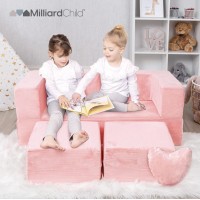 Milliard Kids Couch - Modular Kids Sofa For Toddler And Baby Playroom/Bedroom Furniture (Pink)