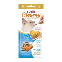 Catit Creamy Superfood Lickable Cat Treat - Hydrating And Healthy Treat For Cats Of All Ages - Salmon With Quinoa & Spirulina, 4-Pack