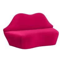 Tov Furniture Lips 36 H Transitional Velvet Upholsteredwood Settee Sofa In Pink