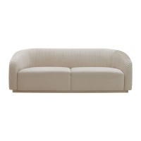Tov Furniture Yara 313 H Transitional Velvet Upholstered Sofa In Pleated Beige