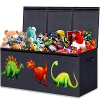 Annkie Extra Large Toy Box Chest For Boys, Collapsible Sturdy Storage Bins With Lids, Large Toy Box Chest Storage Organizer For Kids,Girls, Nursery Room, Playroom, Closet, 40.6X16.5X14.2(Dinosaur)