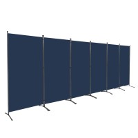 Jvvmnjlk Indoor Room Divider, Portable Office Divider, Convenient Movable (6-Panel), Folding Partition Privacy Screen For Bedroom,Dining Room, Study,204 W X 19.7 D X 71.3 H, Navy Blue