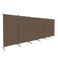 Jvvmnjlk Indoor Room Divider, Portable Office Divider, Convenient Movable (6-Panel), Folding Partition Privacy Screen For Bedroom,Dining Room, Study,204 W X 19.7 D X 71.3 H, Brown