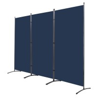 Jvvmnjlk Indoor Room Divider, Portable Office Divider, Convenient Movable (3-Panel), Folding Partition Privacy Screen For Bedroom,Dining Room, Study,102 W X 19.7 D X 71.3 H, Navy Blue