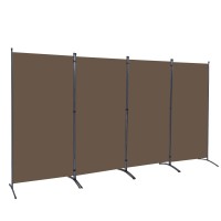 Jvvmnjlk Indoor Room Divider, Portable Office Divider, Convenient Movable (4-Panel), Folding Partition Privacy Screen For Bedroom,Dining Room, Study,136 W X 19.7 D X 71.3 H, Brown