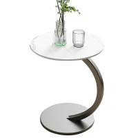 End Tables Bedside Tables, Sofa Side Table, Simple C-Shaped Small Table, Living Room Small Coffee Table, Creative Movable Balcony Slate Small Round Table Coffee Table ( Color : B , Size : 60Cm*60Cm )