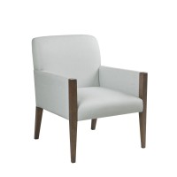 Martha Stewart Remo Modern Accent Chairs For Living Room With Medium Walnut Solid Wood Legs And Track Arms, Upholstered Soft Seat, Lounge For Reading -Bed Side Furniture, Easy To Assemble -Light Green