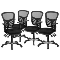 Flash Furniture Mesh Executive Office Chair, 4 Pack, Black