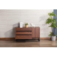Lilola Home Roscoe Walnut Brown Wood Tv Stand Console Table