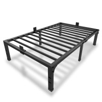 Maf 14 Inch Metal Platform Twin Bed Frames, Heavy Duty Black Bed Frame With Steel Slats Support, No Box Spring Needed, Noise Free, Non-Slip, Easy Assembly