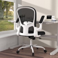 Ergonomic Office Chair, Comfort Swivel Home Office Task Chair, Breathable Mesh Desk Chair, Lumbar Support Computer Chair With Flip-Up Arms And Adjustable Height