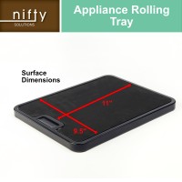 Nifty Small Appliance Rolling Tray, Red - Kitchen Caddy Sliding Tray, Integrated Rolling System, Non-Slip Pad Top, Sliding Tray For Coffee Maker, Stand Mixer, Blender, Toaster
