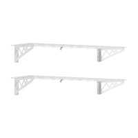 Monsterrax | Garage Wall Shelf Two-Pack White Or Hammertone | Three Size Options | Includes Bike Hooks | 300Lb Weight Capacity (White, 12''X36'') Mr-Ws1 12X36-W
