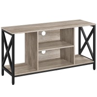 Yaheetech Industrial Tv Stand For 55 Inch Tv, Entertainment Center Media Console Table With Open Storage For Living Room, 3 Tiers Television Stand Table For Flat Screen 55, Wood Modern Furniture, Gray