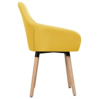 Vidaxl Dining Chairs 2 Pcs Yellow Fabric