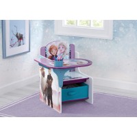 Delta Children Chair Desk With Storage Bin + Wooden Playhouse 4-Shelf Bookcase For Kids, Frozen (Bundle)