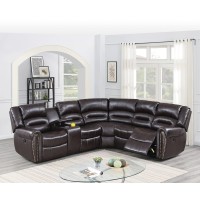 Poundex Brown Power Motion Sectional