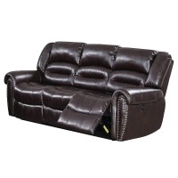 Poundex Brown Power Sofa With Usb Charger