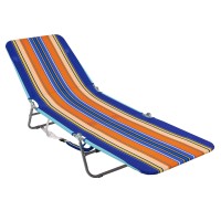 Rio Brands Portable Folding Backpack Beach Lounge Chair With Backpack Straps And Storage Pouch, Color Multi Stripe