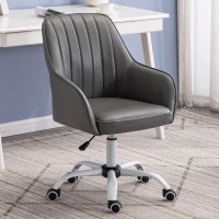 Wangxldd Pu Leather Desk Chair With 360? Rotation Wheels, Lift Computer Chair, Adjustable Swivel Home Office Chair For Office Living Room Bedroom (Darkgrey)