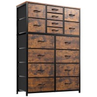 Enhomee Dresser For Bedroom With 16 Drawer, Dressers & Chests Of Drawers, Tall Dresser For Bedroom, Fabric Dresser Bedroom Furniture With Drawer For Closet Entryway, Dresser Organizer With Fabric Bins
