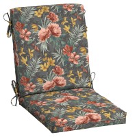 Arden Selections Outdoor Dining Chair Cushion 20 X 20, Phoebe Grey Floral