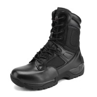 Nortiv 8 Men'S Military Tactical Work Boots Side Zip 8 Inches Hiking Motorcycle Combat Boots Black 7 Wide Response-W
