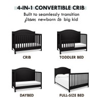 Davinci Charlie 4-In-1 Convertible Crib In Ebony, Greenguard Gold Certified