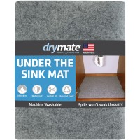 Drymate Under Sink Mat, Waterproof Cabinet Protection Mats For Kitchen & Bathroom, Absorbent Shelf Liners, Slip-Resistant, Non-Adhesive, Machine Washable, Durable (Usa Made)(24X29)(Light Grey)