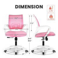 Neo Chair Office Chair Computer Desk Chair Gaming - Ergonomic Mid Back Cushion Lumbar Support With Wheels Comfortable Blue Mesh Racing Seat Adjustable Swivel Rolling Home Executive (Pink)
