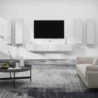 Vidaxl 6 Piece Tv Cabinet Set White Engineered Wood