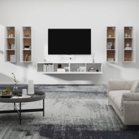Vidaxl 6 Piece Tv Cabinet Set White Engineered Wood