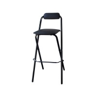 Kuangpaisi Folding Stools For Adults Portable Indoor Leather,High Back Barstool With Backrest And Footrest Folded Tall Bar Stools For Outdoor Shop Cafe,1 Pc,Black/White