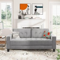 Merax Modern Upholstered Living Room Sofa Cozy Velvet Bedroom Couch For Small Space Easy Assemble Gray Love Seats 3 Light Grey