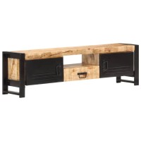 Golinpeilo Wooden Tv Cabinet With 2 Doors A Drawer And A Shelf Rough Mango Wood Entertainment Center Tv Console Table Media Furniture For Living Room Office Bedroom 551X118X157