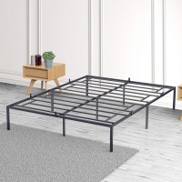 Alkmaar Queen Size Bed Frame,14 Inch Black Metal Queen Bed Frame,No Box Spring Needed Queen Size Platform Bed Frame