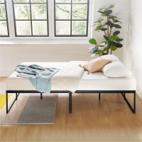 Mellow Myla 14 Inch Metal Platform Bed Frame With Steel Slats, Twin