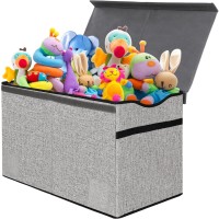 Victor'S Toy Storage Organizer - Extra Large Toy Box Chest Storage Boxes Bins Baskets For Kids, Boys, Girls, Nursery Room, Playroom (Fine Linen Gray)