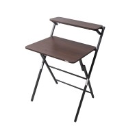 Sofsys Modern Folding Desk For Small Space, Computer Gaming, Writing, Student And Home Office Organization, Industrial Metal Frame With Premium Desktop Surfaces, Espressoblack
