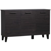 Homcom Kitchen Sideboard Buffet Cabinet With Adjustable Shelf Coffee Bar For Living Room Dining Room Dark Walnut
