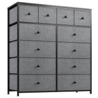 Enhomee Dresser For Bedroom With 12 Drawers, Large Tall Dressers For Bedroom With Wooden Top And Metal Frame, Bedroom Dresser Dressers & Chests Of Drawers Clearance, 40.6 W X 11.8 D X 43.7 H, Gray